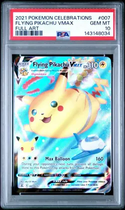 2021 Pokemon Flying Pikachu VMAX 007/025 Celebrations Full Art PSA 10 GEM MINT - Image 2