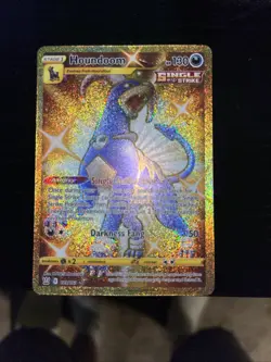Pokemon TCG Houndoom Secret Rare Single Strike Holo 179/163 130HP Battle Styles - Image 1