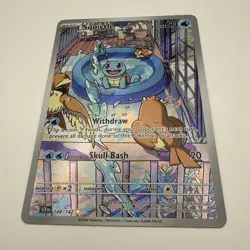 2024 Pokemon S&V Stellar Crown Illustration Rare Holo Squirtle #148/142 - Image 4