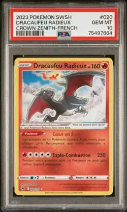 Carte Pokemon Dracaufeu Radieux 20/159 Zenith Supreme PSA 10 GEM MINT 🔥 - Image 2
