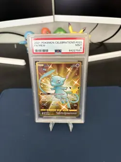 Pokemon TCG Mew 025/025 Celebrations Secret Rare Full Art Holo PSA 9 2021 - Image 1