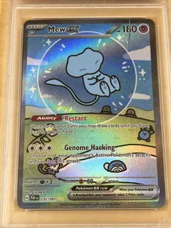 Pokemon SV: Paldean Fates Mew ex 232/091 Holo Special Illustration Rare PSA 9 - Image 3