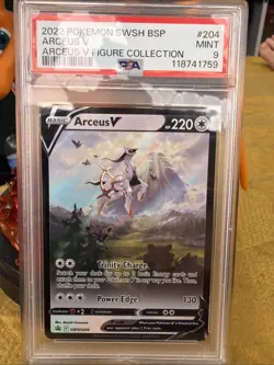 2022 POKEMON SWSH BLACK STAR PROMO ARCEUS V FIGURE COLL #204 ARCEUS V PSA 9 - Image 1