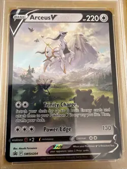 2022 POKEMON SWSH BLACK STAR PROMO ARCEUS V FIGURE COLL #204 ARCEUS V PSA 9 - Image 2