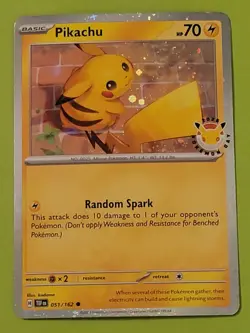 Pikachu 051/162 Pokemon Day 2026 - Anniversary Stamped - Cosmos Holo - Image 1