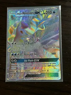 Alolan Ninetales GX 150/145 SM Guardians Rising Secret Rare Rainbow Holo Pokemon - Image 1