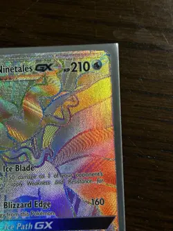 Alolan Ninetales GX 150/145 SM Guardians Rising Secret Rare Rainbow Holo Pokemon - Image 5