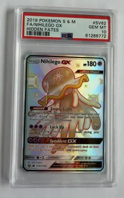 Pokemon 2019 Nihilego GX SV62/SV94 Full Art SV Hidden Fates GEM MINT PSA 10 - Image 2