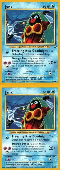 Pokemon TCG Neo Revelation Jynx Uncommon Regular X2 Mp - Image 1