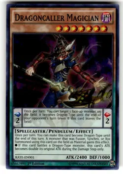 1x (M/NM) Dragoncaller Magician - RATE-EN001 - Super Rare - 1st Edition YuGiOh - Image 1