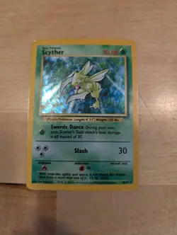 Pokemon Card TCG Scyther 10/64 Holographic Rare Jungle MP - Image 1