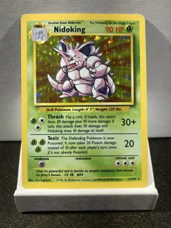 Pokemon TCG Nidoking Holo Rare Card Base Set 11/102, 1999 - Image 1
