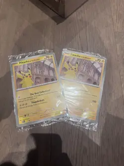 2 x Pokemon TCG Pikachu at the Museum Oversized Jumbo Promo Cards - New Sealed - Image 1