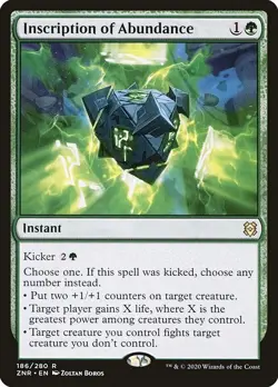 INSCRIPTION OF ABUNDANCE x4 mtg NM-M Zendikar Rising 4 Rare - Image 1