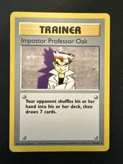 1x Imposter Professor Oak 73/102 Shadowless Base Set Pokemon Card 73/102 - Image 1