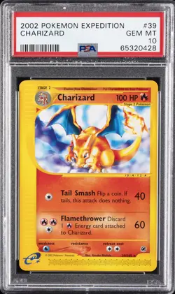 2002 POKEMON EXPEDITION #39 CHARIZARD PSA 10 - Image 1