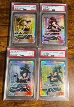 POKEMON PSA 10 ART SET - TEAM UP DANA #173 EVELYN #175 MORGAN #178 & NITA #180 - Image 1