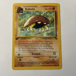 Pokemon TCG Kabuto Fossil Card 50/62 Regular Common 1st Edition NM - Image 1