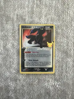 Pokemon Umbreon Gold Star 17/17 Holo Rare Celebrations: Classic Collection NM - Image 1