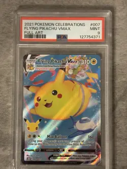 2021 Pokemon Celebrations Flying Pikachu VMax Full Art #007/025 PSA 9 - Image 1