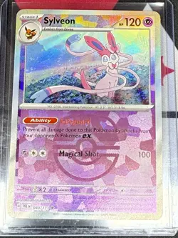 Sylveon (Master Ball Pattern) 040/131 Sv: Prismatic Evolutions Holo Pokemon - Image 1