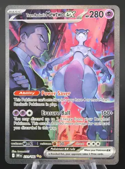 Team Rocket’s Mewtwo ex 231/182 Special Illustration Rare Pokemon NM/MT - Image 1