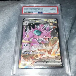 Pokemon Team Rocket's Nidoking ex 233/182 Destined Rivals PSA 8 Holo Rare - Image 2