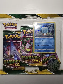 Pokemon Sword and Shield Evolving Skies Three Booster Packs Blister Pack Promo 820650808814 - Image 1