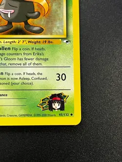 Erika's Gloom 45/132 - Gym Heroes Vintage WOTC Pokemon TCG Card LP - Image 3