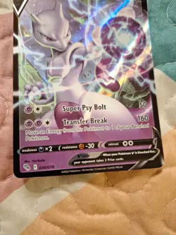 Pokemon Go Mewtwo v Ultra Rare Holo TCG Card 30/78 Mint Condition - Image 2