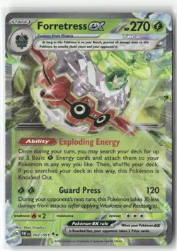Pokemon Forretress ex - Double Rare SV: Paldean Fates 002/091 NM - Image 1