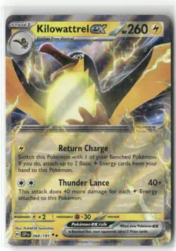 Pokemon Kilowattrel ex Double Rare SV08: Surging Sparks 068/191 NM - Image 1