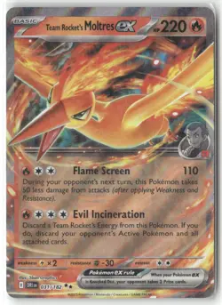 Pokemon Team Rocket's Moltres ex Double Rare SV10: Destined Rivals 031/182 NM - Image 1