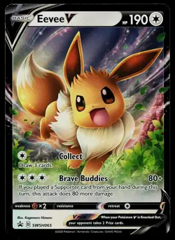 Pokemon Card - Eevee V Sword & Shield Promo SWSH065 Holo Promo - Image 1
