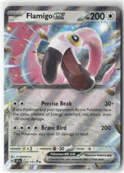 Pokemon Flamigo ex Double Rare SV08: Surging Sparks 160/191 NM - Image 1