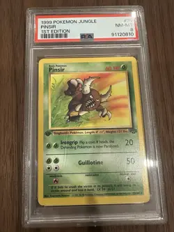 1999 Pokemon Jungle 1st Edition PINSIR Non Holo #25/64 PSA 8 NM-MT - See Photos - Image 1