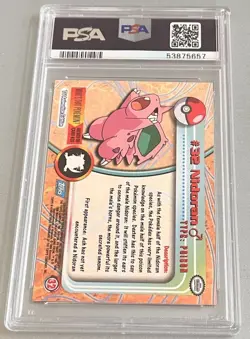 1999 Topps Pokemon TV Nidoran Rainbow Foil #32 PSA 8 - Image 2