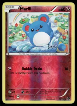 Marill 76/114 Common Steam Siege Pokemon Reverse Holo Lightly Played - Image 1