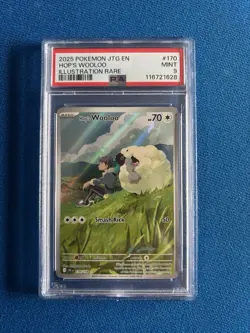 2025 Hop's Wooloo 170/159 Pokemon Journey Together Illustration Rare PSA 9 - Image 1