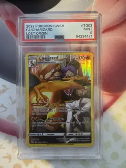 2022 POKEMON SWORD & SHIELD LOST ORIGIN #TG03 FULL ART/CHARIZARD PSA 9 - Image 1