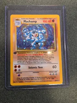 Pokemon Machamp 8/102 Base Set 1st Edition Holo Rare 100 HP Stage 2 1999 English - Image 1