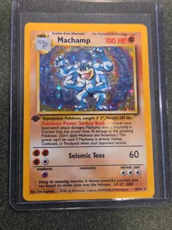 Pokemon Machamp 8/102 Base Set 1st Edition Holo Rare 100 HP Stage 2 1999 English - Image 2