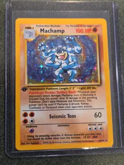 Pokemon Machamp 8/102 Base Set 1st Edition Holo Rare 100 HP Stage 2 1999 English - Image 3