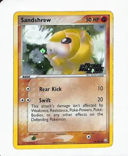 2004 Pokemon—Sandshrew (Team Rocket Returns Stamp) #74/109 EX7—Reverse Holo - Image 1