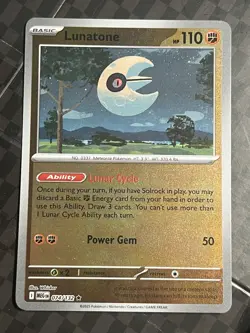 Reverse Holo Lunatone 074/132 Rare ME01: Mega Evolution Pokemon NM - Image 1