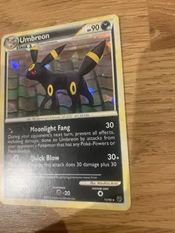 Pokemon Umbreon 10/90 Cracked Ice Holo HGSS Undaunted Rare LP – Vintage Holo - Image 3