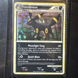Pokemon Umbreon 10/90 Cracked Ice Holo HGSS Undaunted Rare MP – Vintage Holo - Image 1