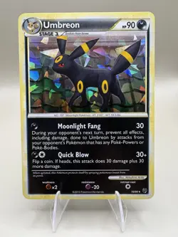 Umbreon 10/90 Cracked Ice Holo HGSS Undaunted Pokemon Card Rare LP - Image 2