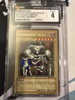 2002 Yu-Gi-Oh! Metal Raiders MRD-003 Summoned Skull 1st Ed Ultra CGC 4 - Image 1