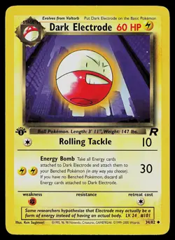 Pokemon Card - Dark Electrode 1st Edition Team Rocket 34/82 Uncommon - Image 1